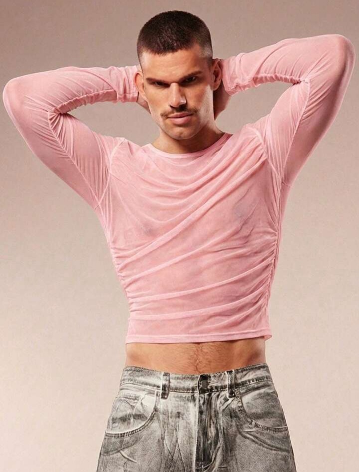 Men's Solid Color Round Neck Slim Fit Casual Daily Wear Sleeve T-Shirt